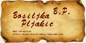 Bosiljka Pljakić vizit kartica